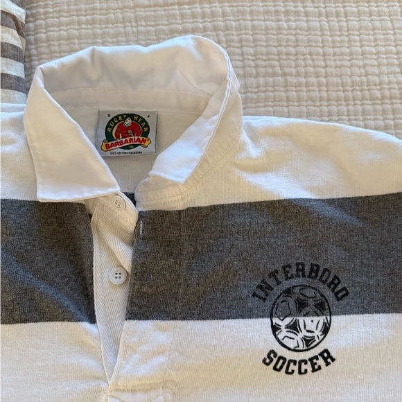 Rugby Striped Shirt - Gray and White - Picture 2 of 5